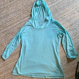 Columbia Light Aqua See Through You Burnout Hoodie - Lightweight